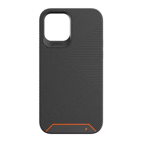 Coque Gear4 Battersea D3O compatible avec iPhone 12 et iPhone 12 Pro - noir avec orange