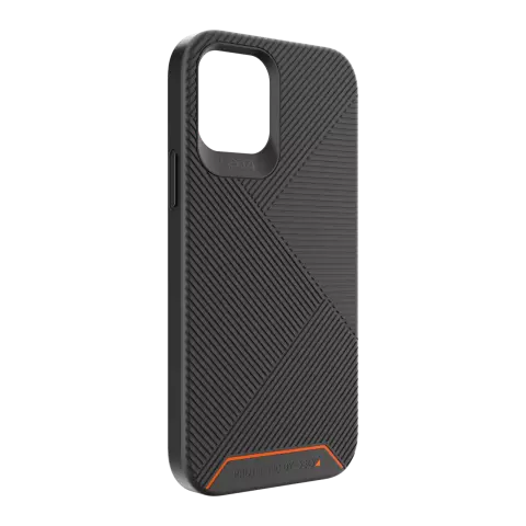 Coque Gear4 Battersea D3O compatible avec iPhone 12 et iPhone 12 Pro - noir avec orange