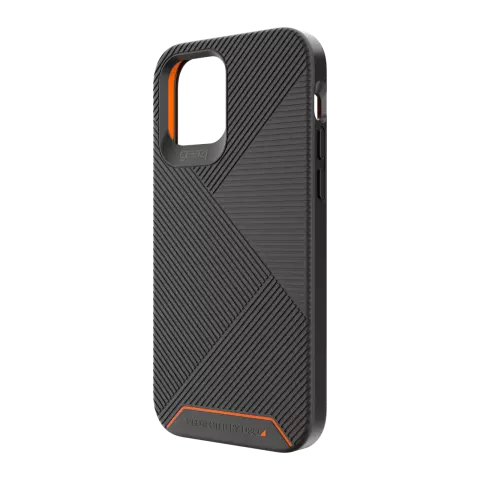 Coque Gear4 Battersea D3O compatible avec iPhone 12 et iPhone 12 Pro - noir avec orange