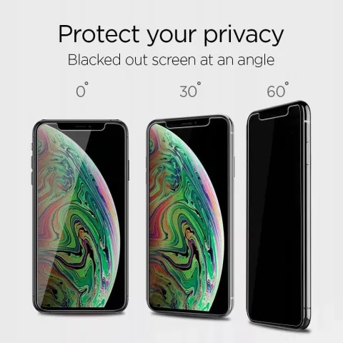 Spigen Privacy Glass + Frame protecteur d&#039;&eacute;cran compatible avec iPhone 11 - transparent