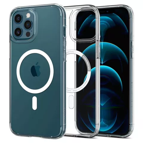 Coque Spigen Ultra Hybrid Magnetic Ring TPU Air Cushion compatible avec iPhone 12 et iPhone 12 Pro - transparente