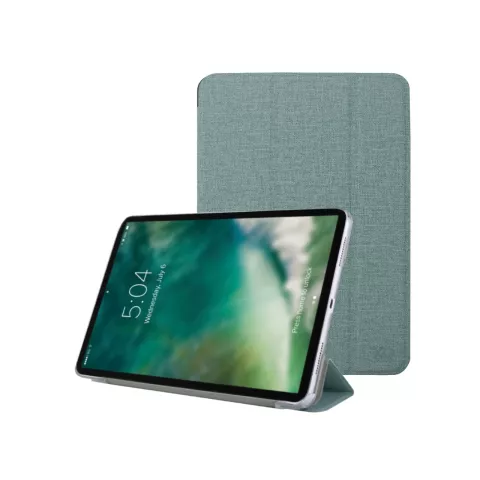 Xqisit Housse en TPU en tissu enduit compatible avec iPad 10.2 (2019 2020 2021) - verte