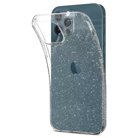 Coque Spigen Liquid Crystal Glitter TPU Air Cushion compatible avec iPhone 12 et iPhone 12 Pro - transparente