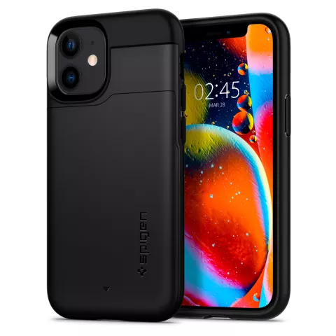 Spigen Slim Armor CS avec &eacute;tui Air Cushion compatible avec iPhone 12 et iPhone 12 Pro - noir