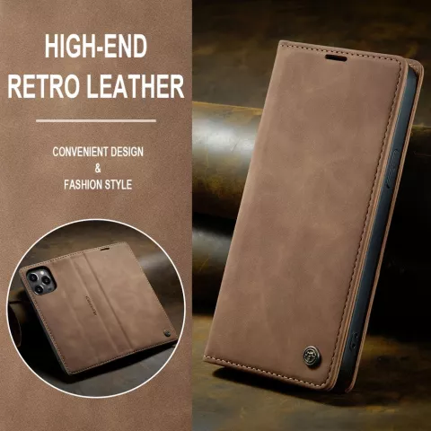 Caseme Retro Wallet Case compatible avec iPhone 15 Pro - marron