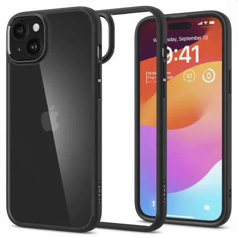 Coque Spigen Ultra Hybrid compatible avec iPhone 15 - Noir mat