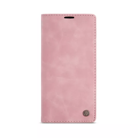 &Eacute;tui portefeuille r&eacute;tro Caseme compatible avec iPhone 15 Pro - Rose