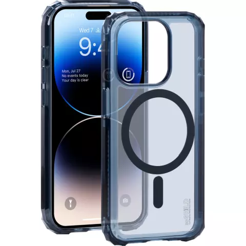 Coque magn&eacute;tique SoSkild Defend compatible avec iPhone 15 Pro - Gris fum&eacute;