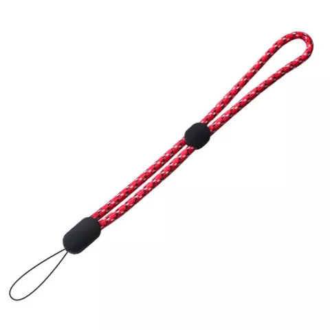 Bracelet De Corde En Nylon R&eacute;glable Anti-Perte compatible avec T&eacute;l&eacute;phone / Appareil Photo / AirPods - Rouge