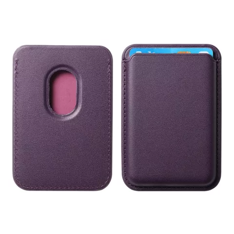 Porte-carte magn&eacute;tique portefeuille porte-cartes compatible avec iPhone avec MagSafe - Violet