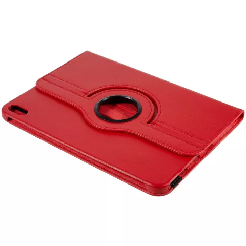 Biblioth&egrave;que rotative &agrave; 360&deg; Housse en cuir v&eacute;g&eacute;talien compatible avec iPad 10e gen 10.9 inch 2022 - rouge