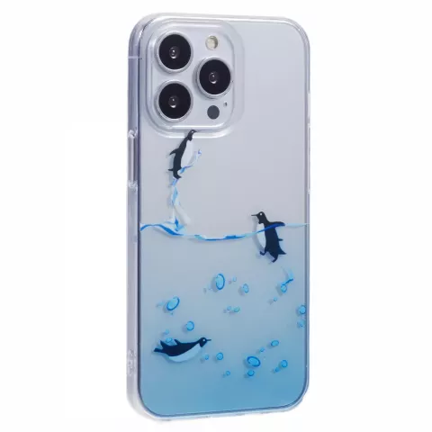 Coque en TPU Penguin Ocean compatible avec iPhone 13 Pro - transparente