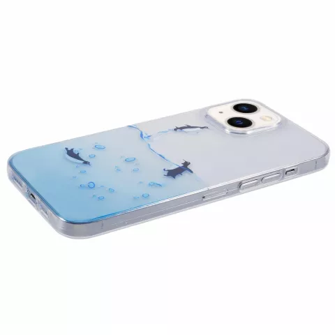 Coque en TPU Penguin Ocean compatible avec iPhone 13 - transparente