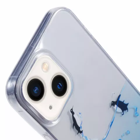 Coque en TPU Penguin Ocean compatible avec iPhone 13 - transparente