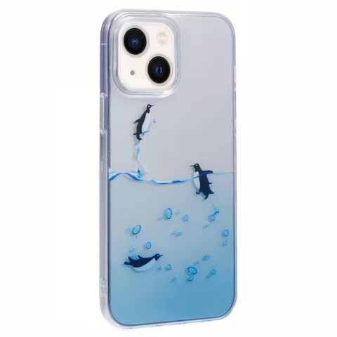 Coque en TPU Penguin Ocean compatible avec iPhone 15 - transparente