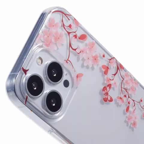 Coque en TPU Zen Blossom Flower Branches Nature Papillons compatible avec iPhone 12 et iPhone 12 Pro - Transparente