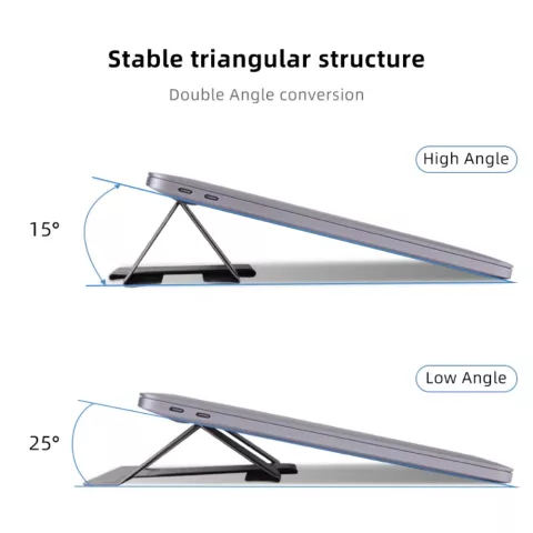 Support De Conception Pliable De Support D&#039;ordinateur Portable Magn&eacute;tique Pliable L&eacute;ger - Gris