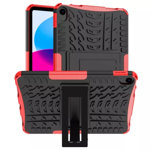 Couverture Antid&eacute;rapante Antichoc Kickstand Avec Support compatible avec iPad 10&egrave;me G&eacute;n&eacute;ration 10,9 Pouces 2022 - Rouge