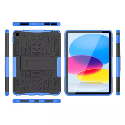 Couverture Antid&eacute;rapante Antichoc Kickstand Avec Support compatible avec iPad 10&egrave;me G&eacute;n&eacute;ration 10,9 Pouces 2022 - Bleu