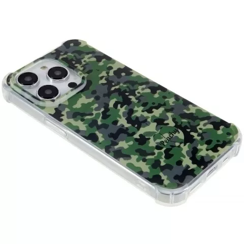 Coque Camo Survivor TPU avec coins renforc&eacute;s compatible avec iPhone 16 Pro - Vert Arm&eacute;e