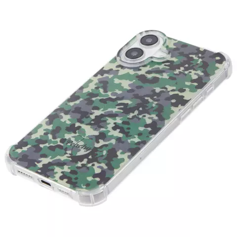 Coque Camo Survivor TPU avec coins renforc&eacute;s compatible avec iPhone 16 Plus - Vert Arm&eacute;e