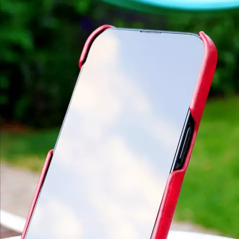 &Eacute;tui en cuir v&eacute;g&eacute;talien Duo Cardslot Wallet compatible avec iPhone 16 Plus - rouge