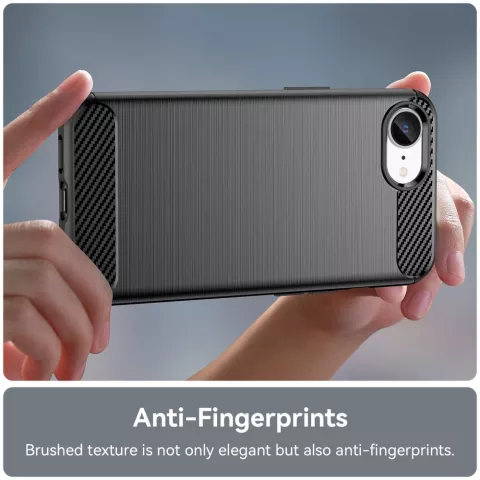 Coque Carbon Armor TPU avec finition bross&eacute;e compatible avec iPhone 16e - noir