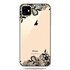 Coque cr&eacute;ative dessin&eacute;e &agrave; fleurs noires et blanches la coque TPU compatible avec iPhone 11 - Transparent