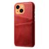 &Eacute;tui en cuir artificiel Duo Cardslot Wallet compatible avec iPhone 13 - rouge