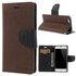 &Eacute;tui portefeuille Original Mercury Goospery Bookcase compatible avec iPhone 6 6s Marron noir portefeuille