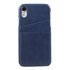 Duo Cardslot Wallet Card Cover Cuir compatible avec iPhone XR - Bleu