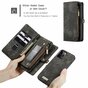 &Eacute;tui en cuir fendu Caseme Retro Wallet pour iPhone 12 et iPhone 12 Pro - noir