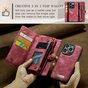 Caseme Vintage &Eacute;tui portefeuille compatible avec iPhone 15 Pro - Rouge