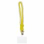 Cordon T&eacute;l&eacute;phonique Bracelet Tress&eacute; En Corde Robuste Avec Plaque De Fixation Pour T&eacute;l&eacute;phone Smartphone - Jaune Blanc