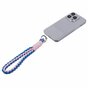 Cordon T&eacute;l&eacute;phonique Bracelet Tress&eacute; En Corde Robuste Avec Plaque De Fixation Pour T&eacute;l&eacute;phone Smartphone - Bleu Rose