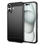 Coque Carbon Armor TPU avec finition bross&eacute;e compatible avec iPhone 16 Plus - noir