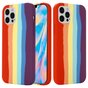 Coque en silicone Rainbow Pride compatible avec iPhone 16 Pro - pastel