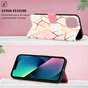 &Eacute;tui en cuir artificiel Rose Marble Wallet compatible avec iPhone 16 Pro - blanc et rose