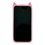 Coque en silicone chat mignon compatible avec iPhone 16 Pro Max - rose