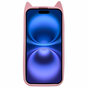 Coque en silicone chat mignon compatible avec iPhone 16 - rose